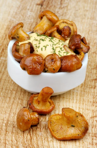 Roasted Chanterelles — Stock Photo, Image