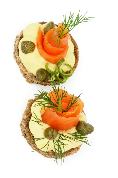 Gerookte zalm snacks — Stockfoto