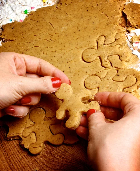 Preparation Gingerbread Men — Stock Photo, Image