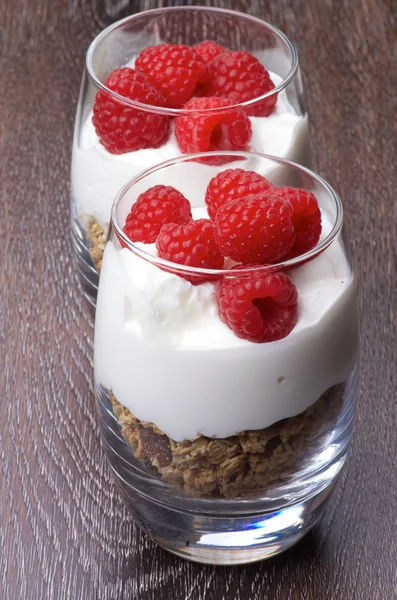 Raspberries Dessert — Stock Photo, Image