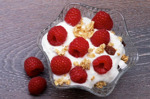 Raspberries Dessert — Stock Photo, Image