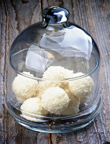 Jar with Coconut Candy — Stock Photo, Image