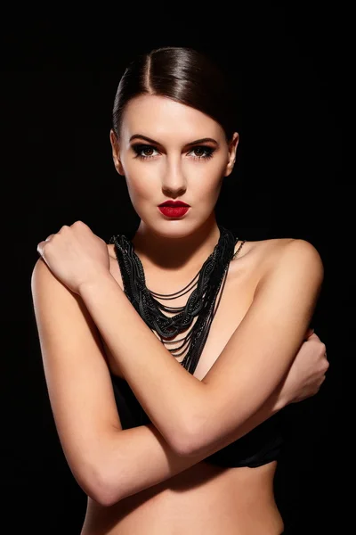 Sexy kavkazské mladá žena s světlý make-up — Stock fotografie