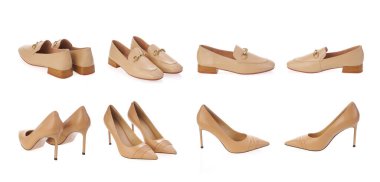 Kolaj seti şık şık moda tasarımcı moda yaz 2022 eko deri kadın ayakkabıları izole edilmiş