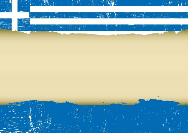 Griechische Flagge zerkratzt — Stockvektor