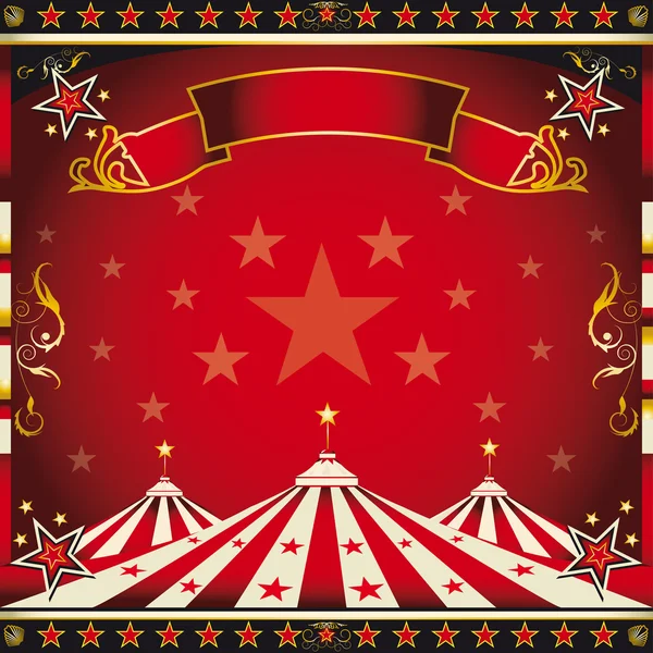 Circo vintage rosso quadrato — Vettoriale Stock
