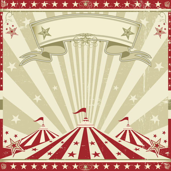 Square vintage red circus