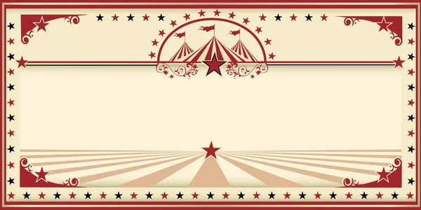 Circus kaart rood vintage — Stockvector