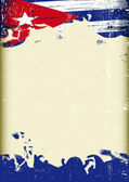 Grunge Cuban flag. A poster with a large scratched frame and a grunge cuban flag for your publicity.