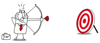 Hedef çekim pratik - izole iş adamı