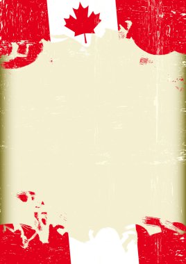 Grunge Kanada bayrağı. bir poster ile büyük bir çizik çerçeve ve grunge Kanada bayrağı, tanıtım için.