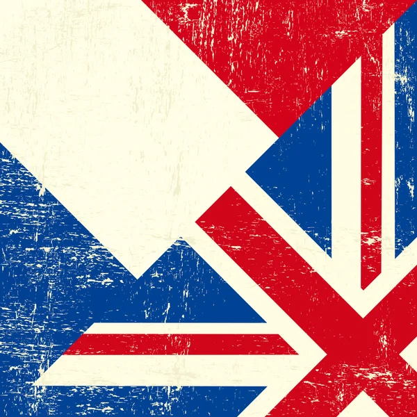 Britse en Franse grunge vlag. — Stockvector