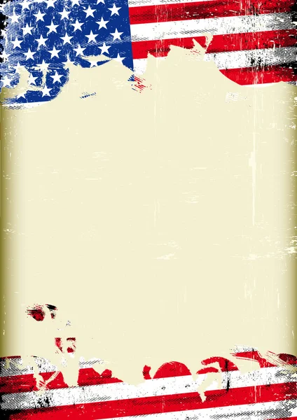 Grunge usa vlag. een poster met een grote krassen frame en een grunge ons vlag voor uw publiciteit. — Stockvector