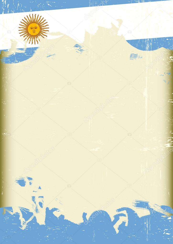 Grunge Argentine flag. A poster with a large scratched frame and a grunge argentine flag for your publicity.