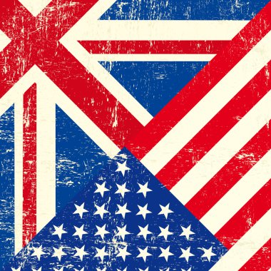 UK and american grunge flag clipart
