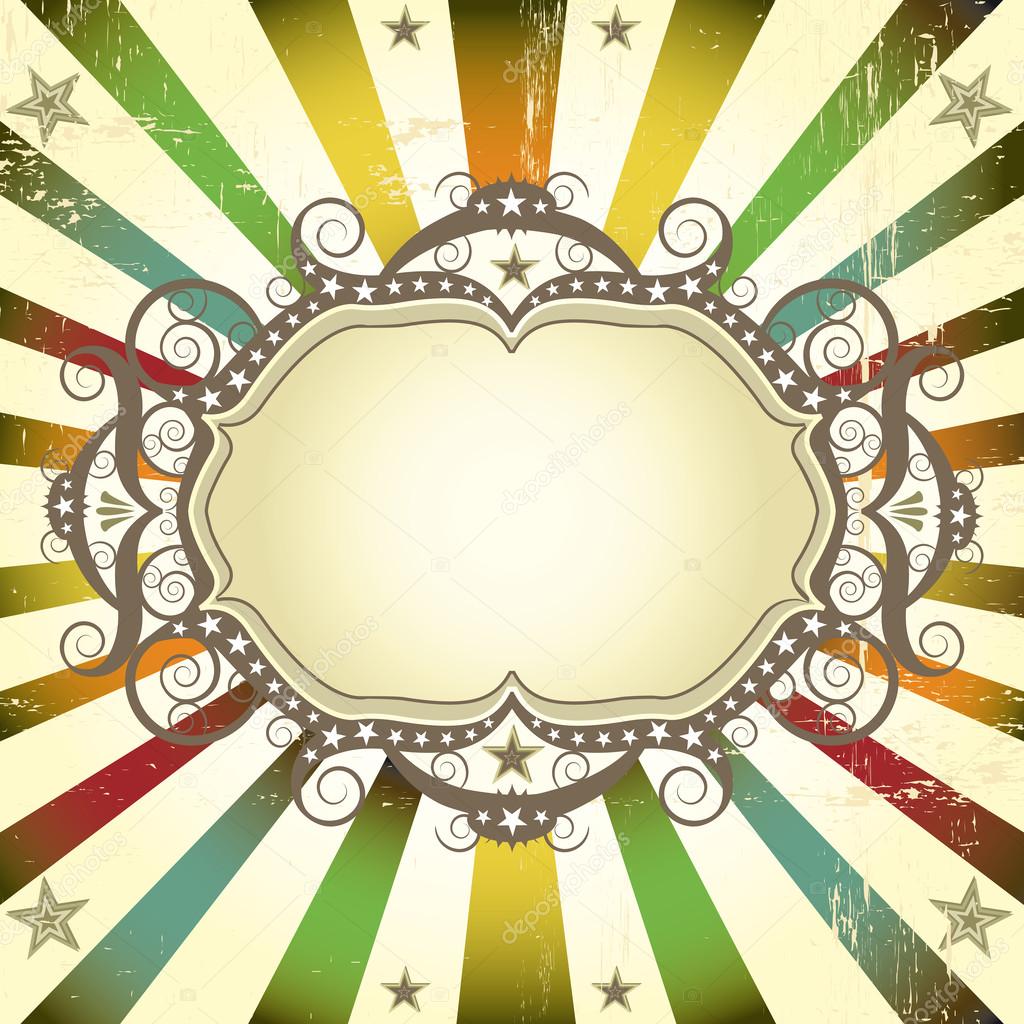 Circus color card with frame