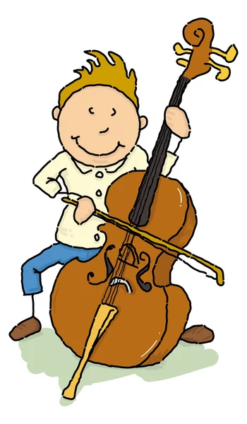 The musician and his cello. — Stock Vector