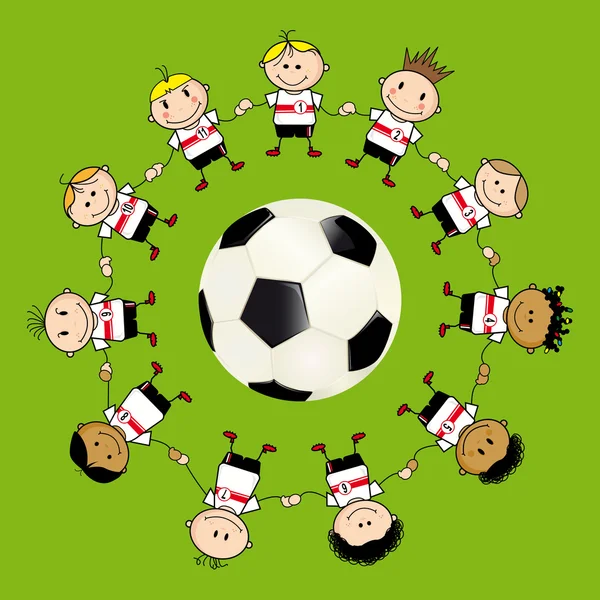 Voetbal childrenteam — Stockvector