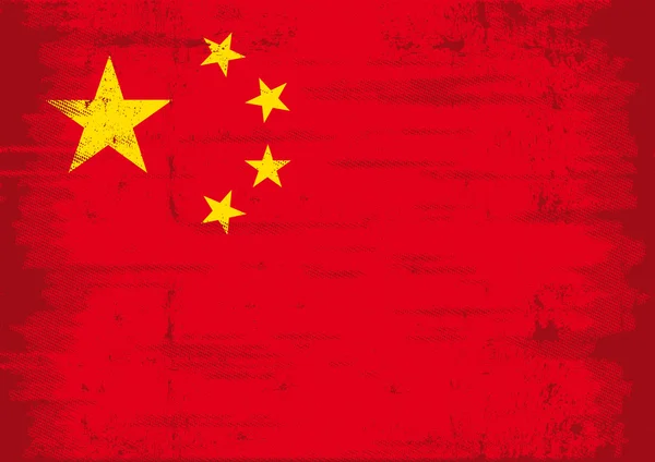 Grunge chinesische Flagge — Stockvektor