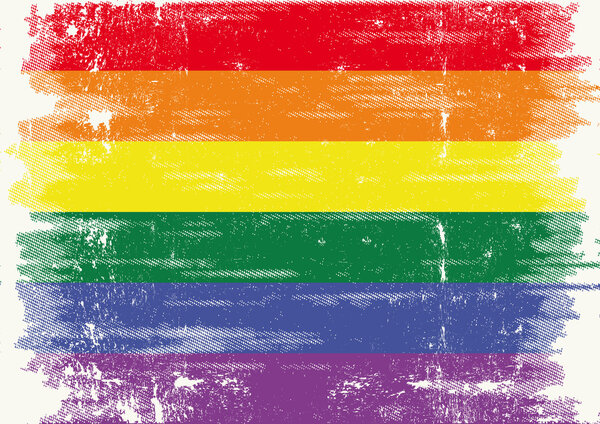 A grunge gay flag