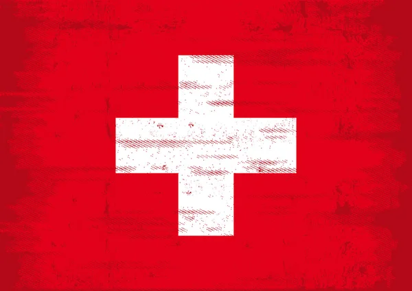 Grunge Švýcarská vlajka — Stockový vektor