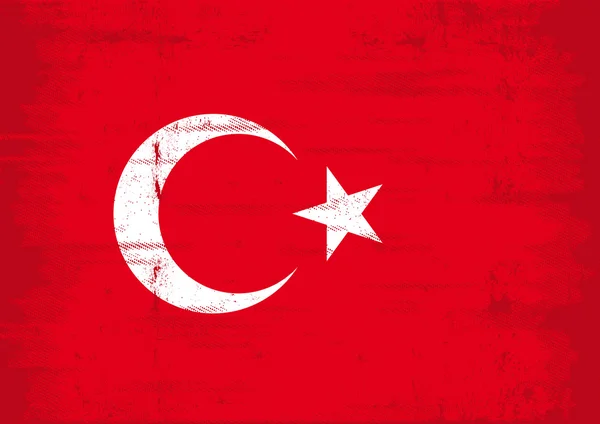 Turkish grunge Flag — Stock Vector