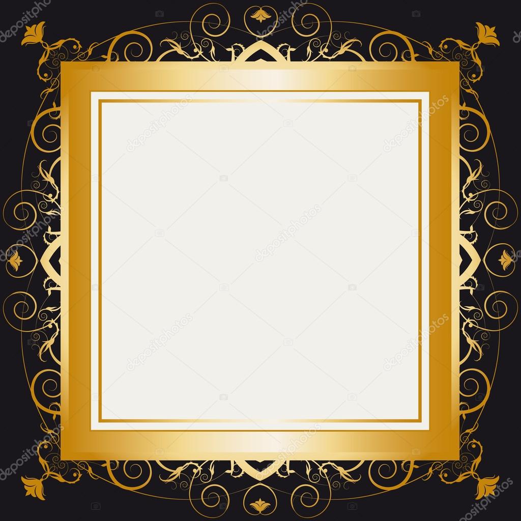 Square gold frame