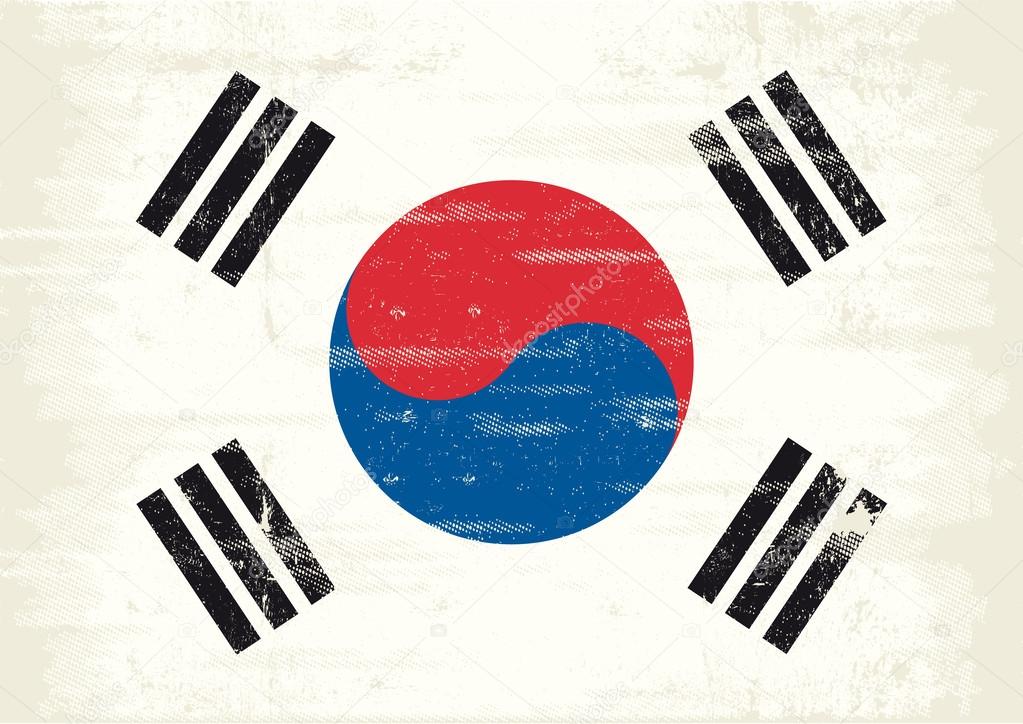 South Korea grunge flag