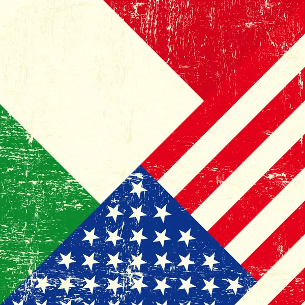 Drapeau grunge USA et Italie — Image vectorielle