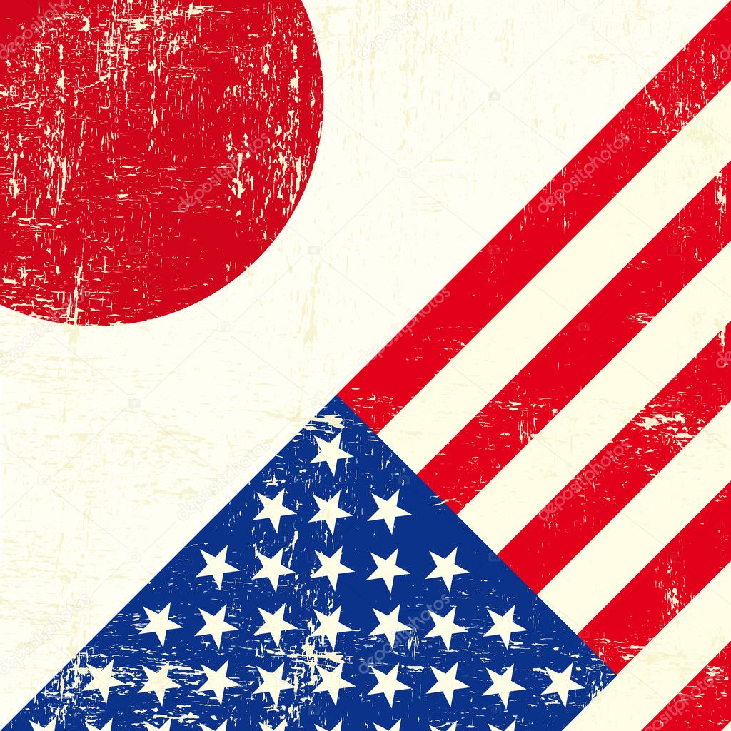 Japanese And American Flag