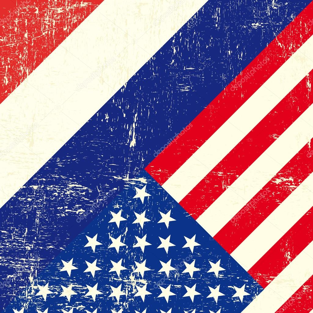 USA and Netherlands grunge Flag