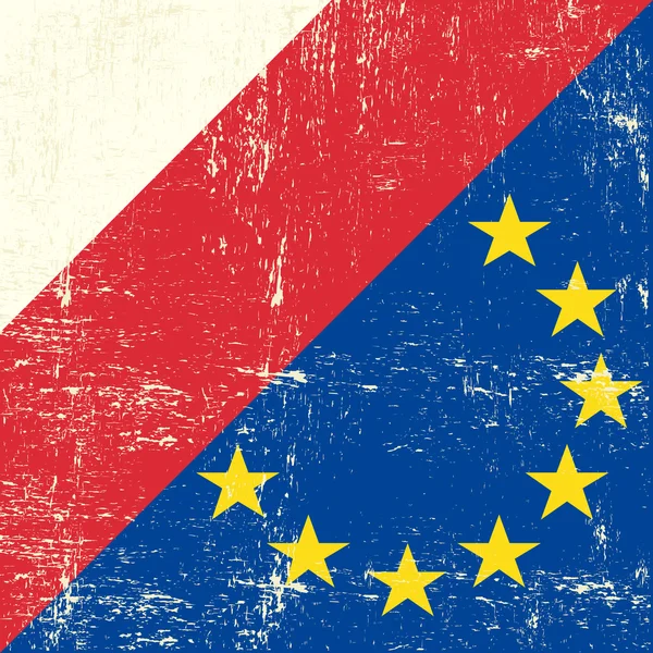 Polen und europäische Grunge-Flagge — Stockvektor