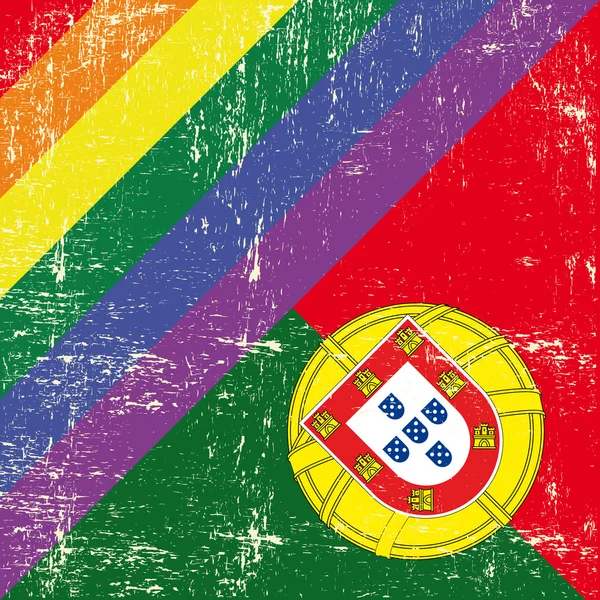 Σημαία των Πορτογάλων και gay grunge — Διανυσματικό Αρχείο