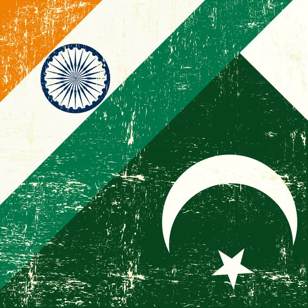 Bandera grunge india y pakistaní — Archivo Imágenes Vectoriales