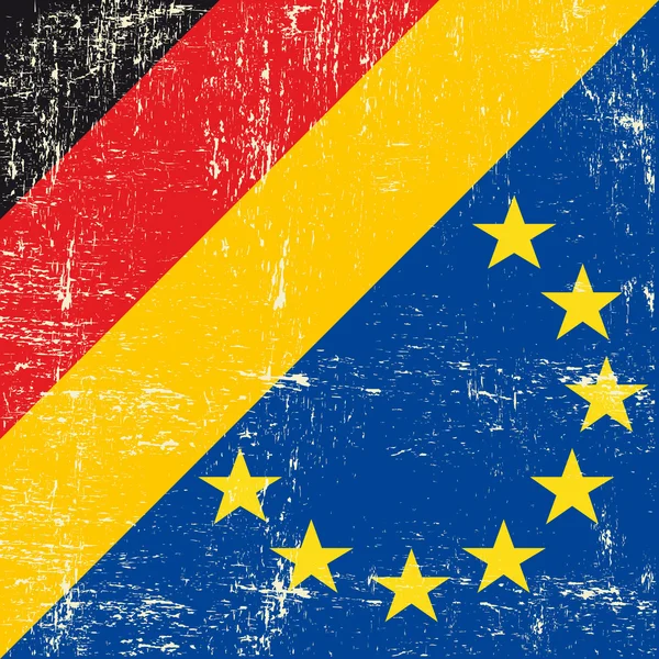 Bandera grunge alemana y europea — Vector de stock