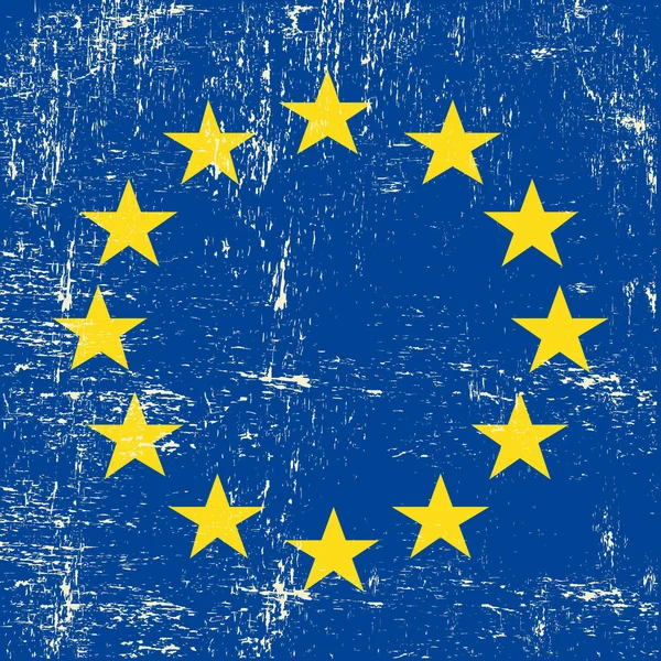 Bandiera grunge europea . — Vettoriale Stock