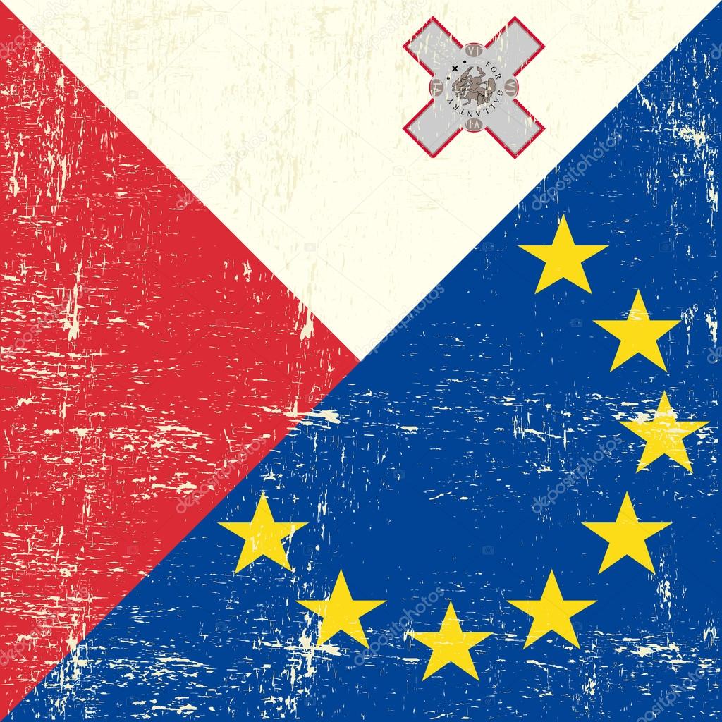 Malted and European grunge Flag