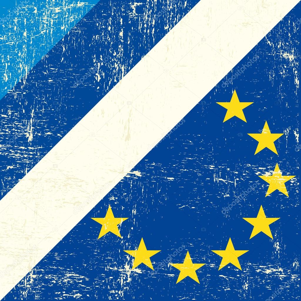 Estonia and european grunge Flag.