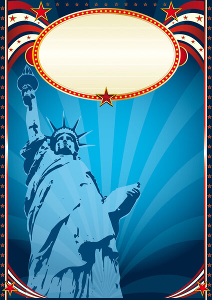 Poster with the Statue of liberty