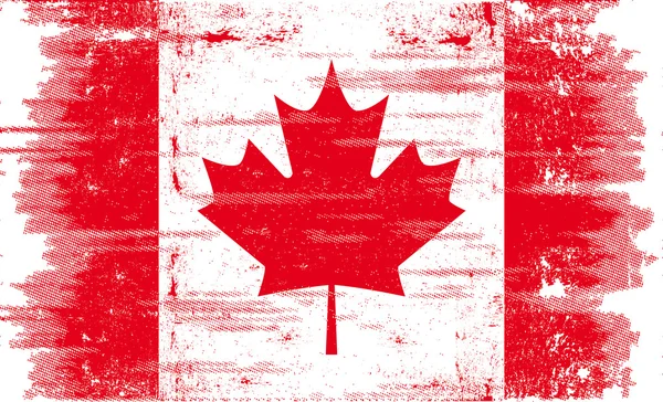 Bandera grunge canadiense. — Archivo Imágenes Vectoriales