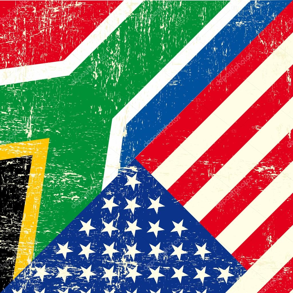 USA and south african grunge Flag.
