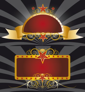 Altın ve kırmızı bayrak