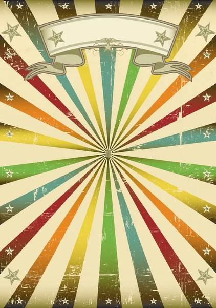 Multicolor sunbeans grunge affisch — Stock vektor