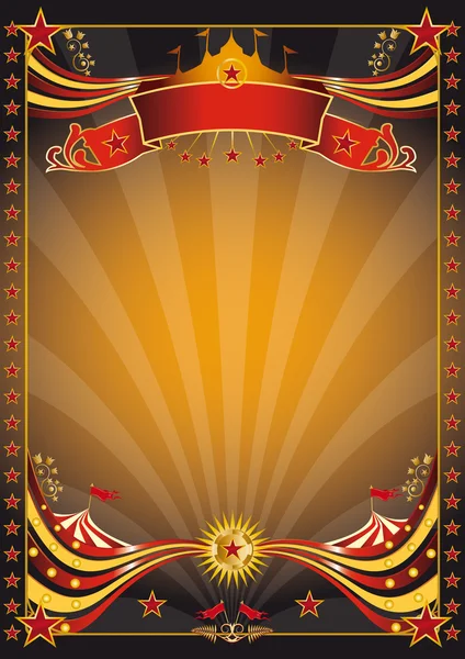Oranje en zwart circus poster — Stockvector