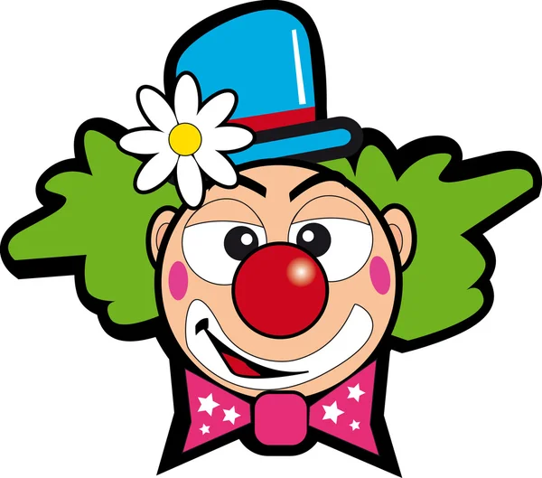Clown with flower. — Stock Vector