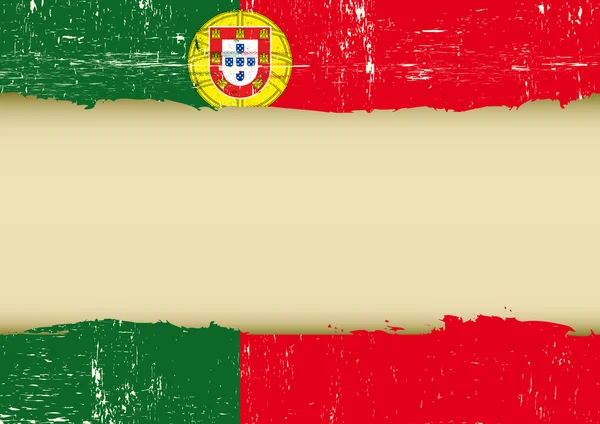 Portugal arranhou a bandeira . — Vetor de Stock