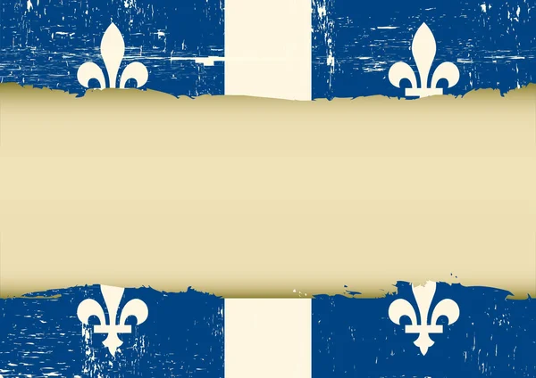 Quebec scratched flag. — Stock Vector