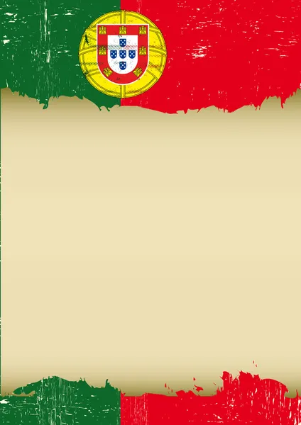 Portugal riscou a bandeira vertical . — Vetor de Stock