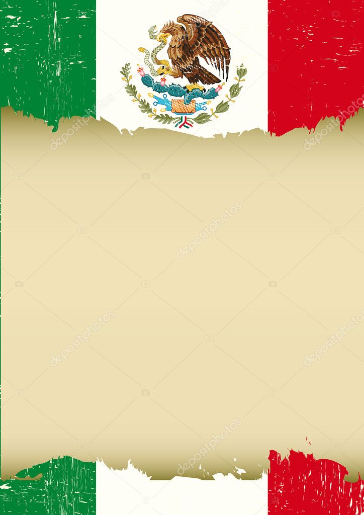 Mexican scratched vertical flag.