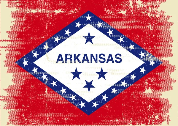 Arkansas grunge vlajka. — Stockový vektor